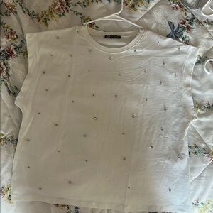 White Embellished T-Shirt